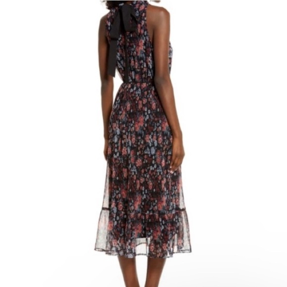 NWT Sam Edelman Floral Black Midi Maxi Dress size 4 - Picture 3 of 10